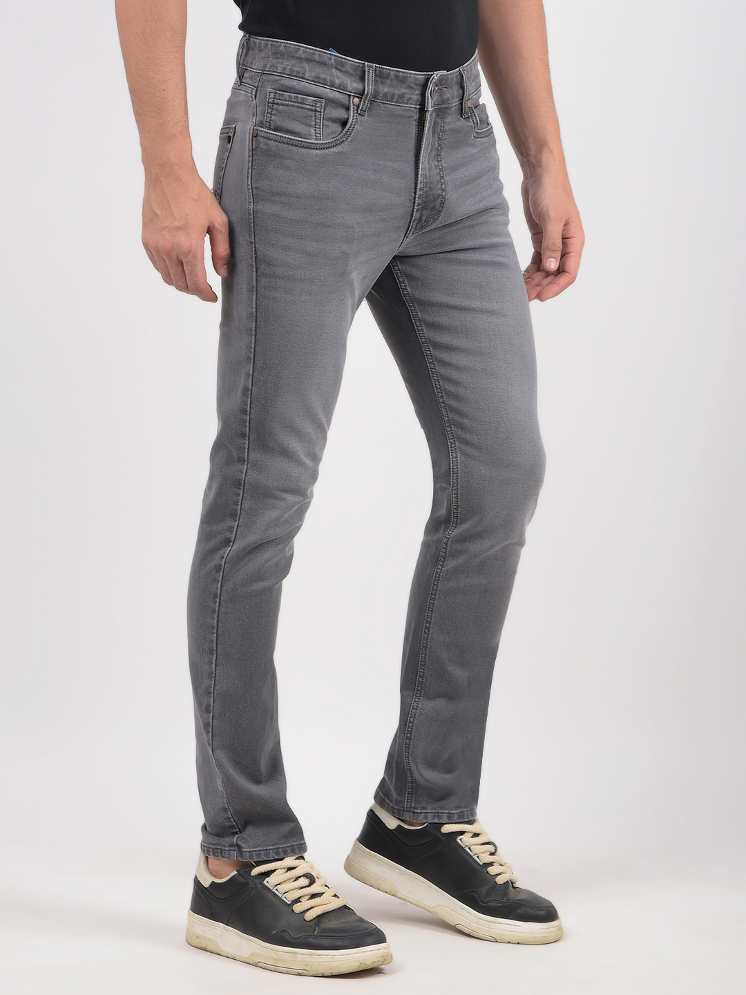 Numero Uno Men Solid Grey Jeans